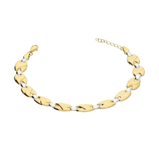 Bransoleta złota owale z falami i gładkie owale AR XXNSTB581383-IV-XL-YW próba 585