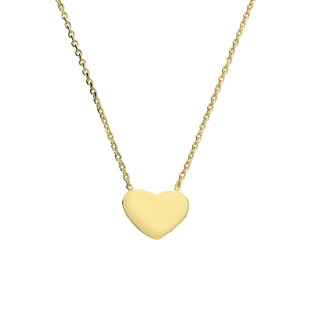 Naszyjnik złoty z gładkim serduszkiem na łańcuszku anker próba 585