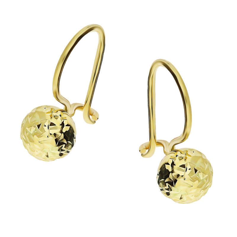 Kolczyki złote grawerowane kulki 6 mm na bigiel AR BSC4-DCSTBE1915-6MM-DC-3 próba 585