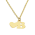 Naszyjnik złoty z literką B i serduszkiem/anker AR VX4FOR6N10721-02-B próba 585