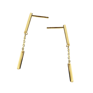 Kolczyki złote dwie gładkie blaszki i rolo/sztyft AR X6FOR6EB1753 próba 585