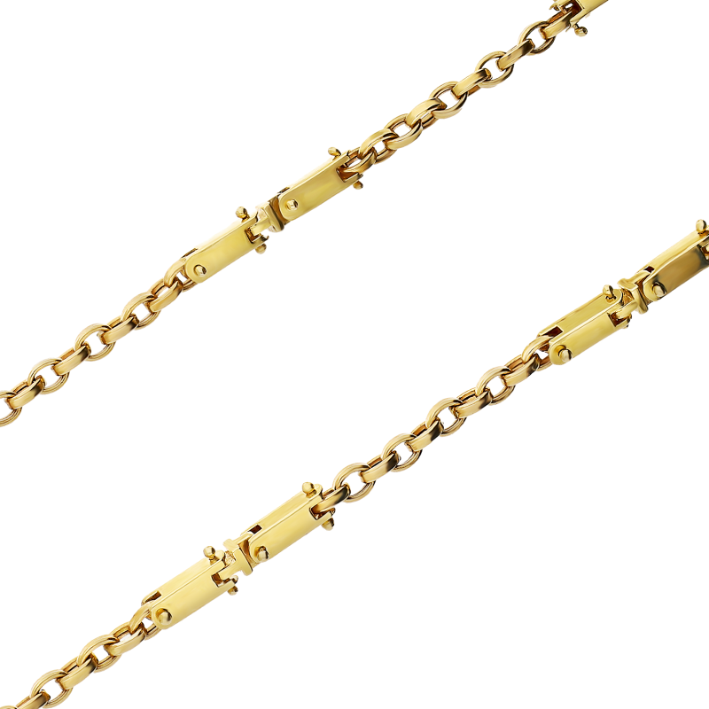 Łańcuszek złoty fantazja i sztabki z łańcuszkiem rolo