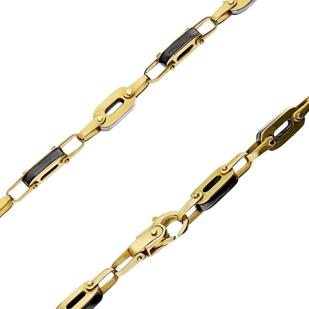 Łańcuszek złoty fantazja MI38 klocki+onyks