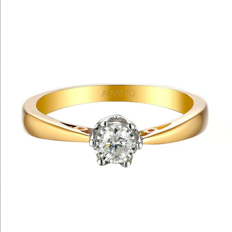 Pierścionek zaręczynowy ROYAL z białym diamentem AW 88312 YW-0,14 próba 585