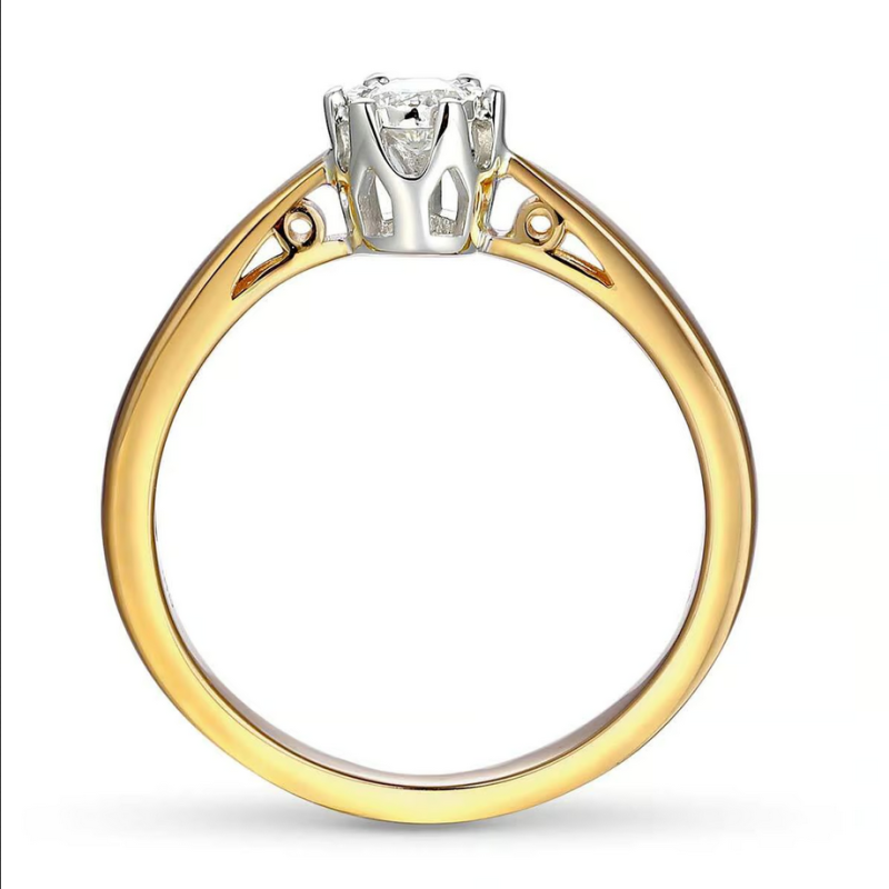 Pierścionek zaręczynowy ROYAL z białym diamentem AW 88312 YW-0,14 próba 585