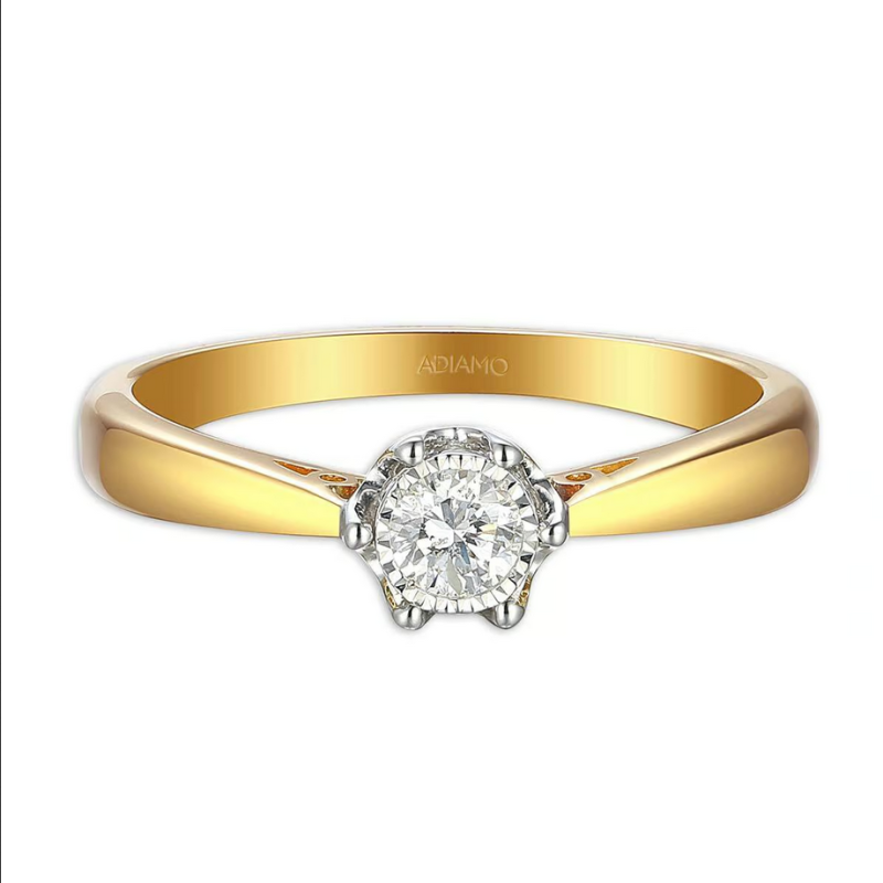 Pierścionek zaręczynowy ROYAL z białym diamentem AW 88312 YW-0,18 próba 585