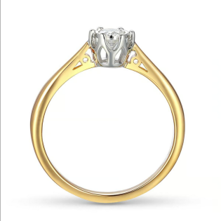 Pierścionek zaręczynowy ROYAL z białym diamentem AW 88312 YW-0,18 próba 585