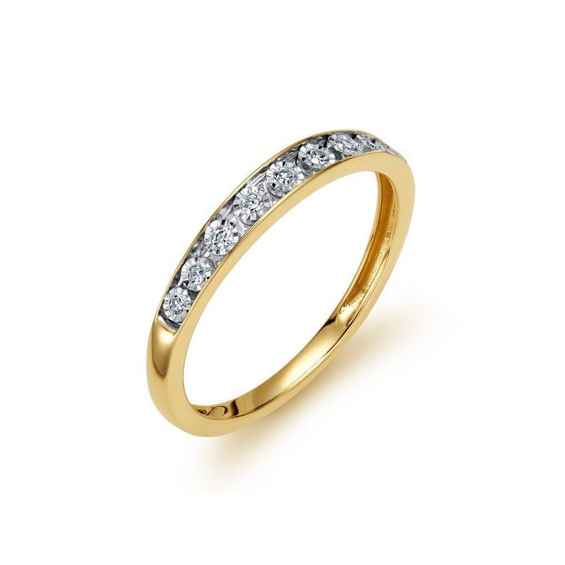 Pierścionek zaręczynowy z diamentami żółte złoto pr. 585 - JubilerSezam.pl