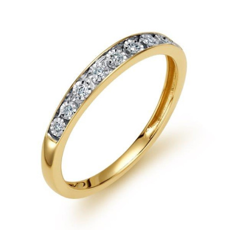 Pierścionek zaręczynowy z diamentami żółte złoto pr. 585 - JubilerSezam.pl