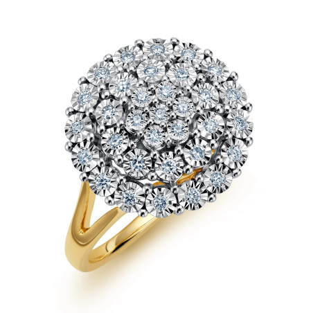 Pierścionek zaręczynowy BRIDELL z białymi diamentami LC JR12098 YW próba 585