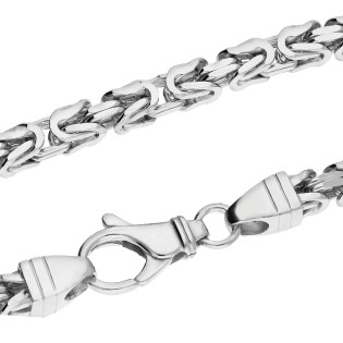 Łańcuszek srebrny rodowany splot królewski 5mm próba 925