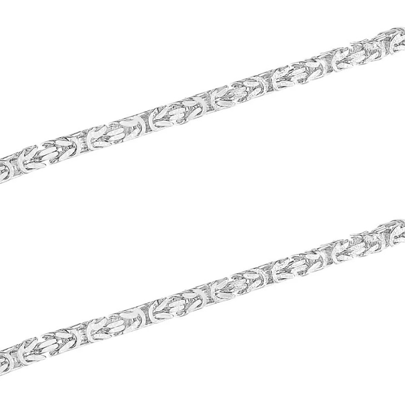 Łańcuszek srebrny rodowany splot królewski