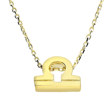 Naszyjnik znak zodiaku Waga ze złota 375