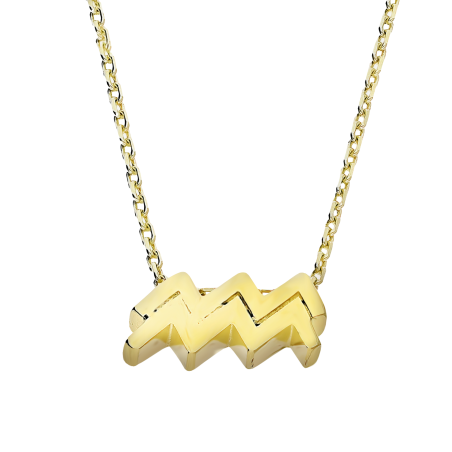 Naszyjnik znak zodiaku Wodnik złoto próby 375
