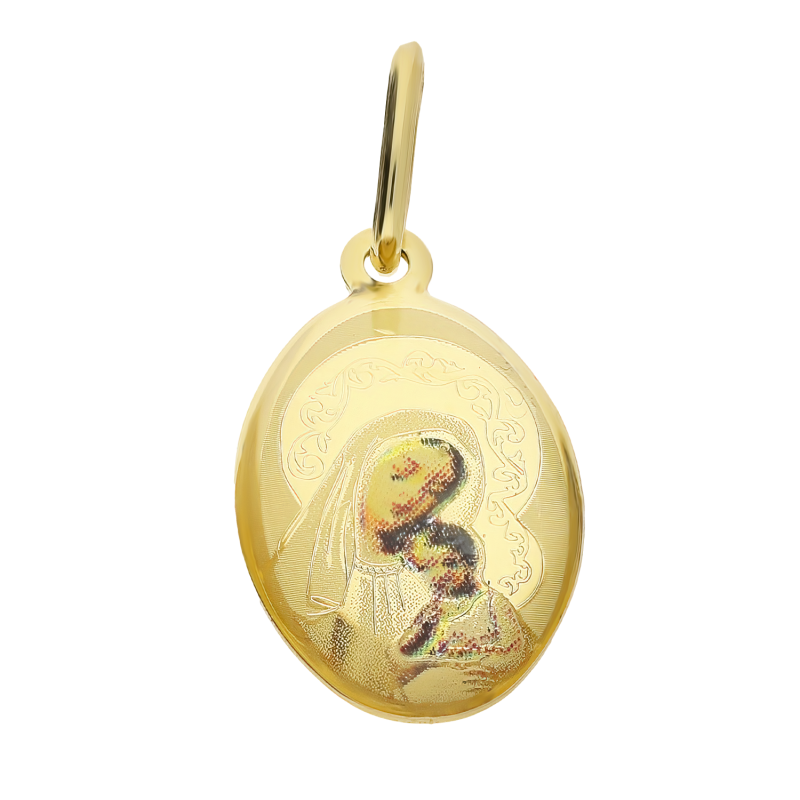 Złoty Medalik Matka Boska z Dzieciątkiem pr. 585 - JubilerSezam.pl