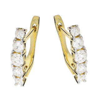 Kolczyki złote z diamentami 0,89 ct, złoto 585