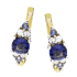 Kolczyki złote tanzanit jubilerski i białe cyrkonie/ang.zap. NB NK292-501507 TAN próba 375
