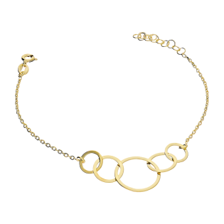 Bransoleta pozłacana z okrągłymi ramkami/anker NI BRN36306 GOLD próba 925