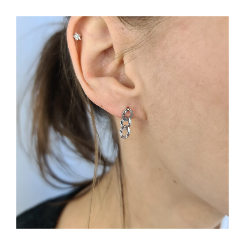 Kolczyki srebrne pancer 3 oczka/sztyft  AT339 próba 925