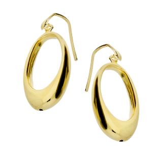 Kolczyki pozłacane wypukły owal ramka/bigiel NI ORN11464 GOLD próba 925