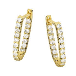 Kolczyki pozłacane z rzędem białych cyrkonii/ang.zap. NI ORZ00100 GOLD próba 925