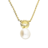 Naszyjnik pozłacany z białą perłą i kółkiem z cyrkoniami/anker NI ORZ00106-GIZ00095 GOLD próba 925