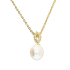 Naszyjnik pozłacany z białą perłą i kroplą z cyrkoniami/anker NI ORZ00107-GIZ00096 GOLD próba 925