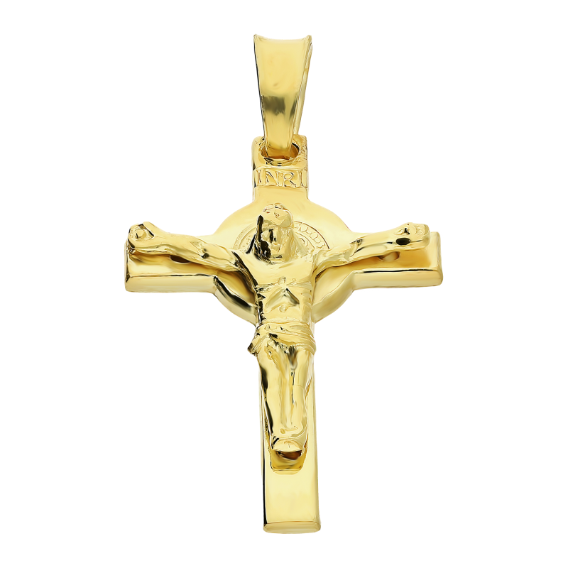 Krzyżyk pozłacany z wizerunkiem Pana Jezusa srebro 925