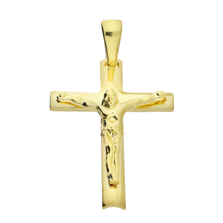 Krzyżyk pozłacany z wizerunkiem Pana Jezusa srebro 925