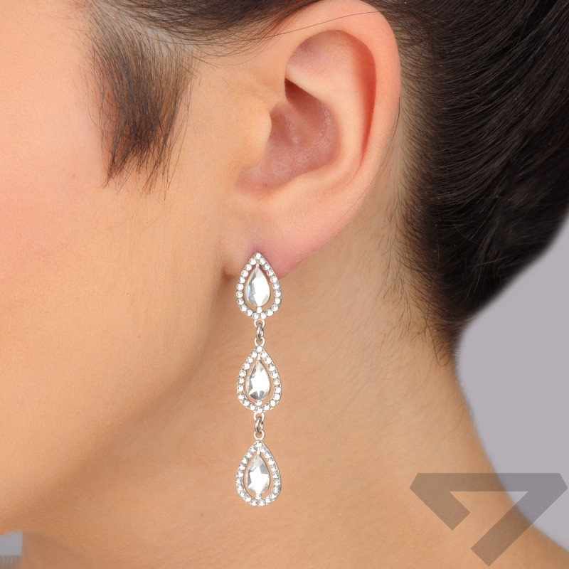 Kolczyki srebrne GRACE z kryształami  RD 3 744-1 crystal próba 925