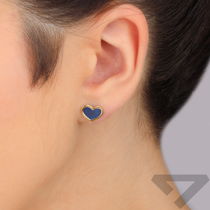 Kolczyki pozłacane serce z tytanem/sztyft A6 07180644-00 próba 925