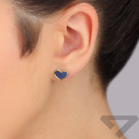 Kolczyki pozłacane serce z tytanem/sztyft A6 07180644-00 próba 925