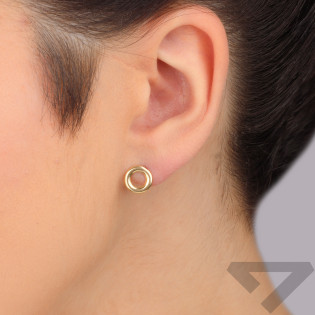 Kolczyki złote gładka oponka 10mm/sztyft AR BSC50-SE9059 próba 585