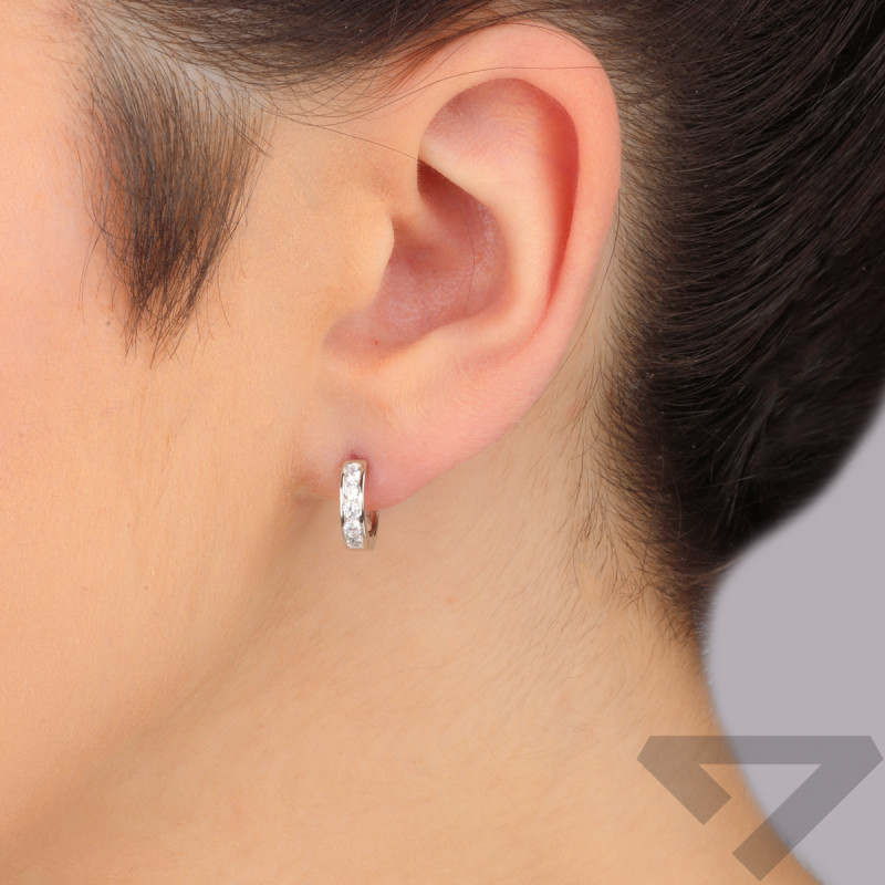 Srebrne kolczyki koła z cyrkoniami pr. 925 - JubilerSezam.pl