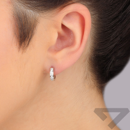 Kolczyki srebrne koło z cyrkoniami/zatrzask HS1981 ROD próba 925