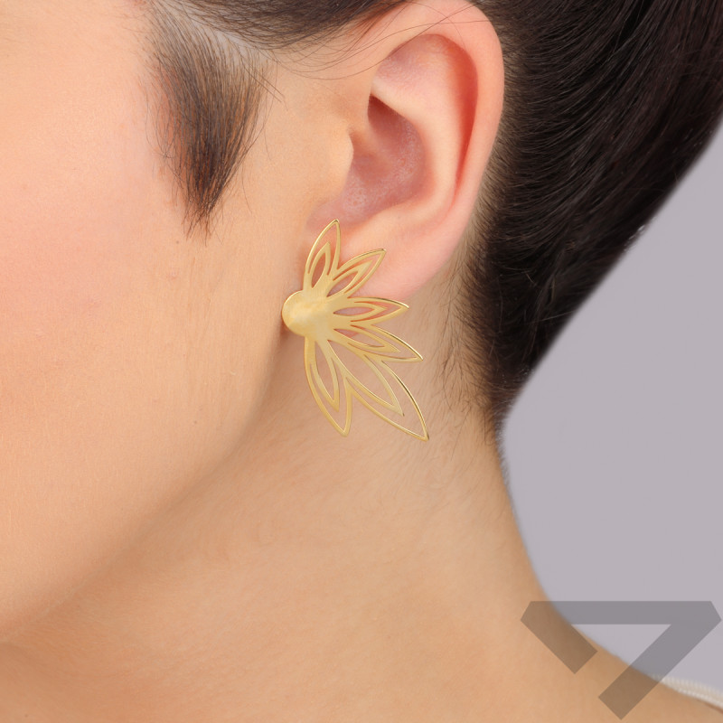 Kolczyki pozłacane ażurowa lilia/sztyft A6 07180591-00 próba 925