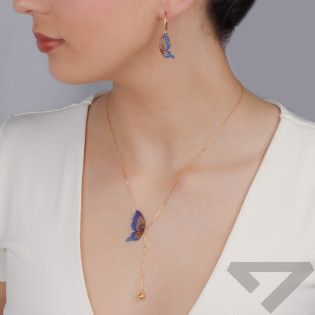 Kolczyki pozłacane ażurowy motyl z tytanem/big.zam. A6 07128645-90 próba 925