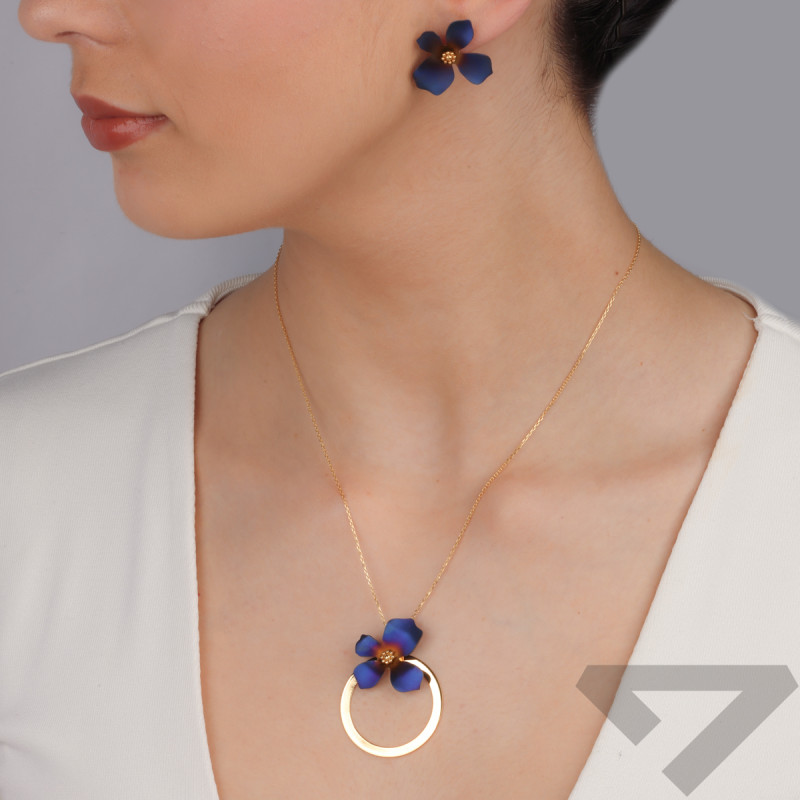 Kolczyki pozłacane kwiatek z tytanem/sztyft A6 07180659-00 próba 925