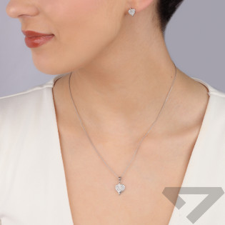 Srebrny Komplet Listek z Cyrkoniami pr. 925 - JubilerSezam.pl