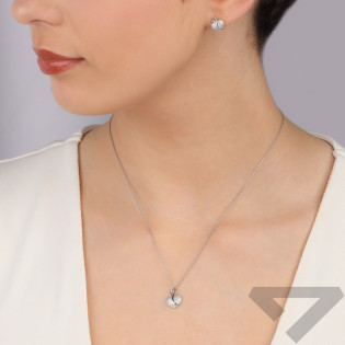 Komplet srebrny kolczyki i zawieszka serce z cyrkoniami HS1962 próba 925