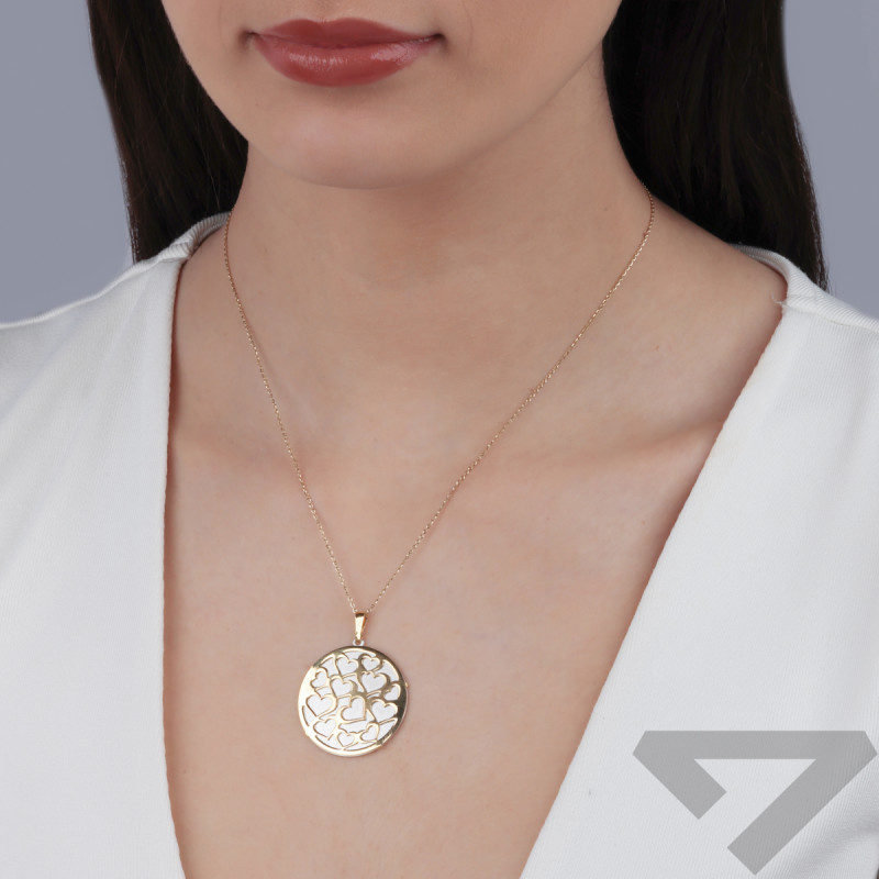 Zawieszka pozłacana koło z wyciętymi sercami A6 07680641-07 próba 925