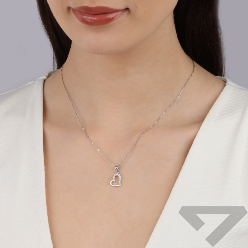 Srebrne Serduszko z Cyrkoniami pr. 925 - JubilerSezam.pl