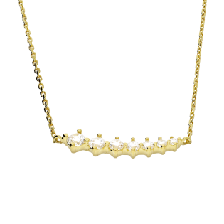 Pozłacany srebrny naszyjnik z cyrkoniami - JubilerSezam.pl