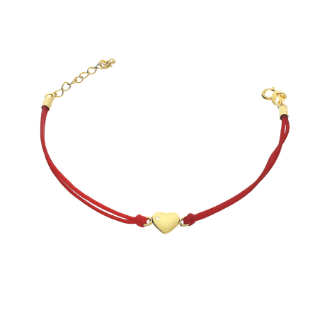 Pozłacana Bransoletka Srebrna Serce z Cyrkonią - JubilerSezam.pl