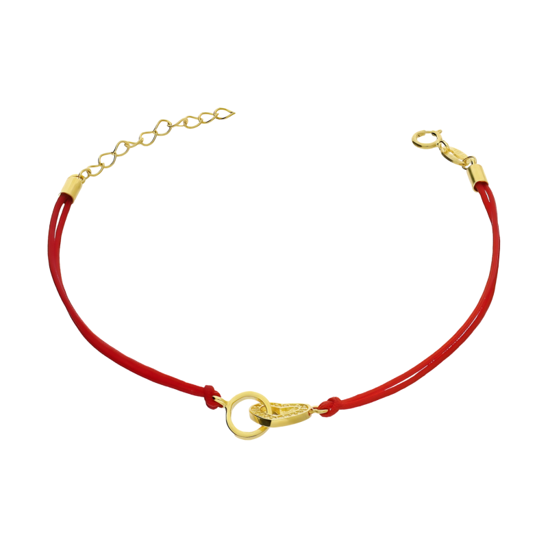 Pozłacana Bransoletka Srebrna Koło i Serce - JubilerSezam.pl