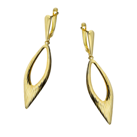 Kolczyki złote kropla ramka grawerowana/ang.zap. S3 BMK-01 próba 375