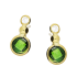 Kolczyki pozłacane z fasetowaną zieloną i białą cyrkonią/sztyft TA 12076+9104 G próba 925