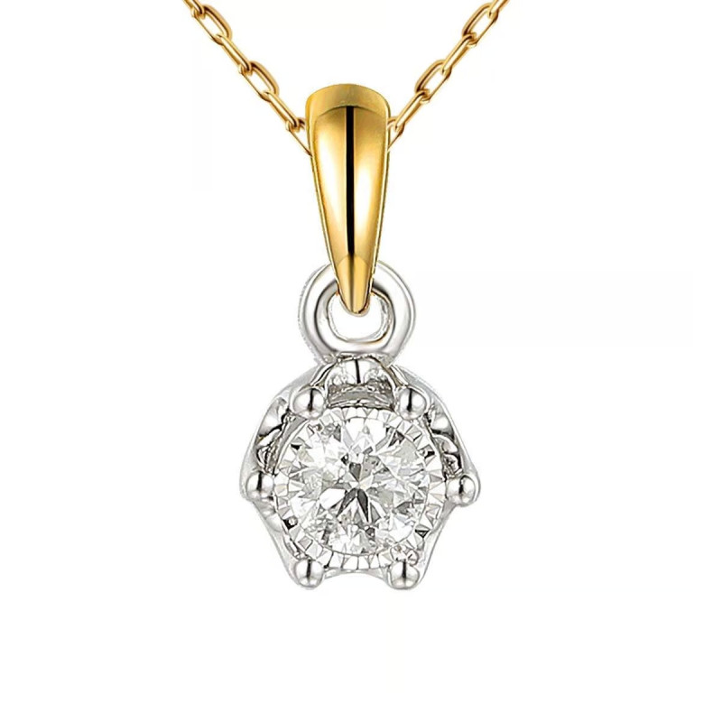 Zawieszka złota z diamentem 0,13ct AW 88312 YW-0,13 próba 585