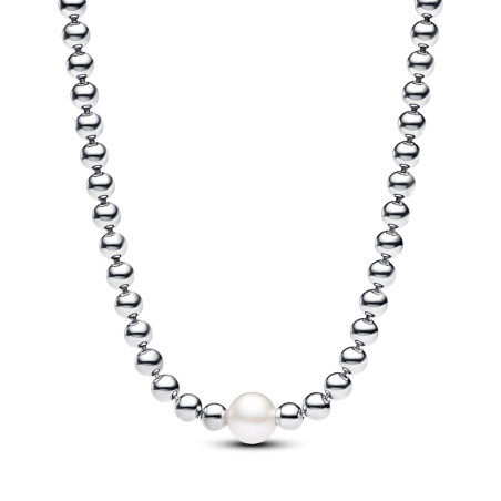 Naszyjnik Pandora z perłą hodowaną - Srebrny naszyjnik - JubilerSezam.pl