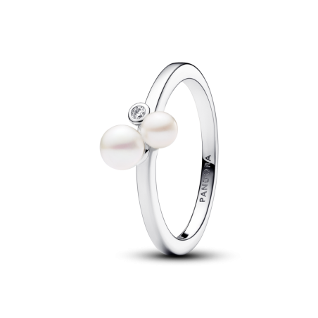 Srebrny pierścionek z perłami hodowanymi, słodkowodnymi, poddanymi obróbce 193156C01